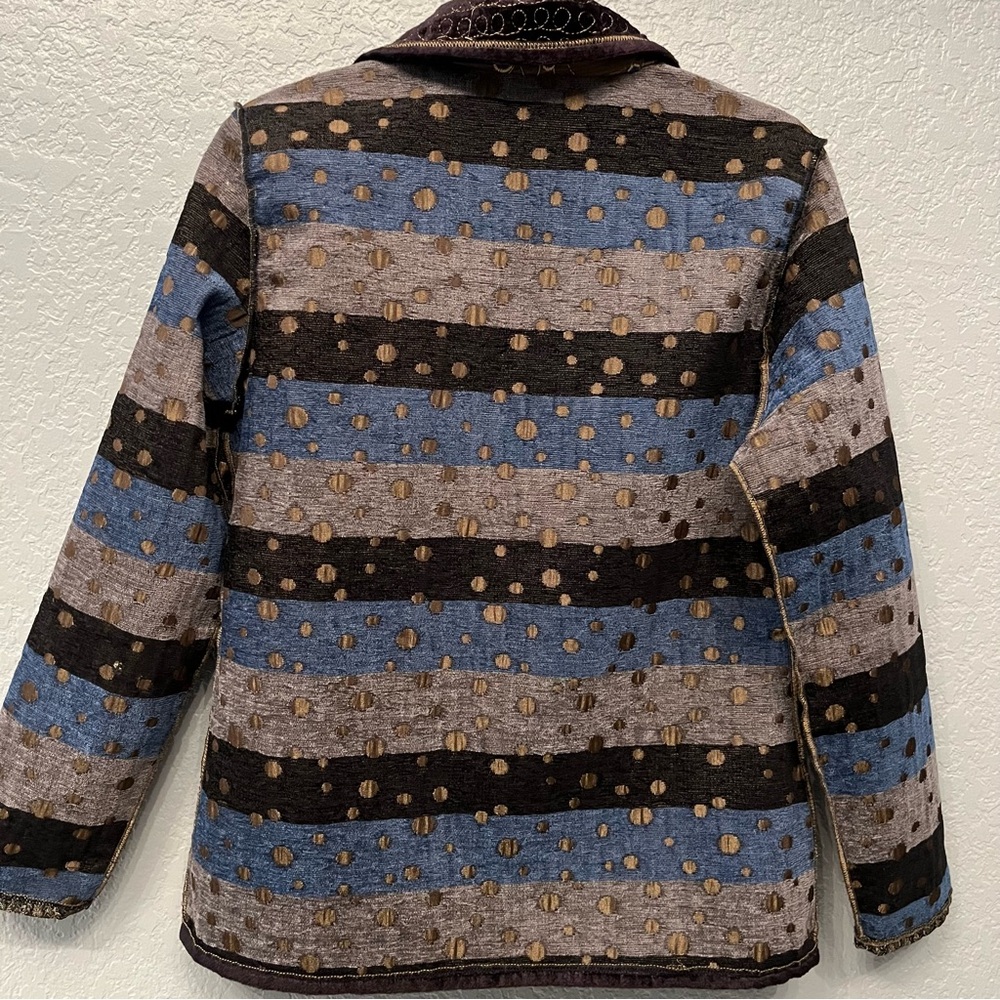 Yak Magik Women's Jacket Artsy Boho Eclectic Patchwork Size S View 2